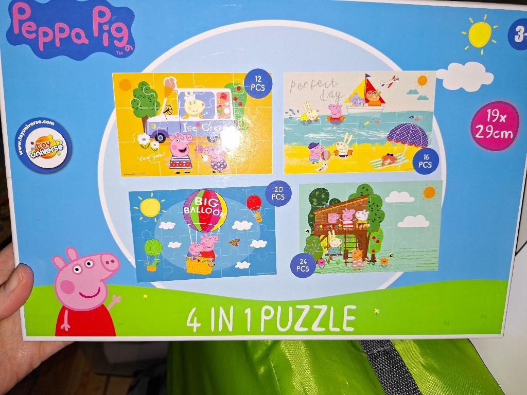 Puzzel Peppa Pig 4 in 1, Ophalen, 10 tot 50 stukjes, Zo goed als nieuw, 2 tot 4 jaar