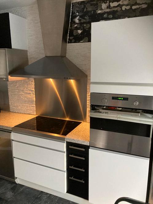 Onderkast met inductieplaat 80x60, inox afgewerkt,, Huis en Inrichting, Keuken | Complete keukens, Gebruikt, Ophalen