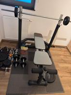 Bench press + losse halters, Sport en Fitness, Fitnessmaterialen, Ophalen, Gebruikt, Rug, Fitnessbank