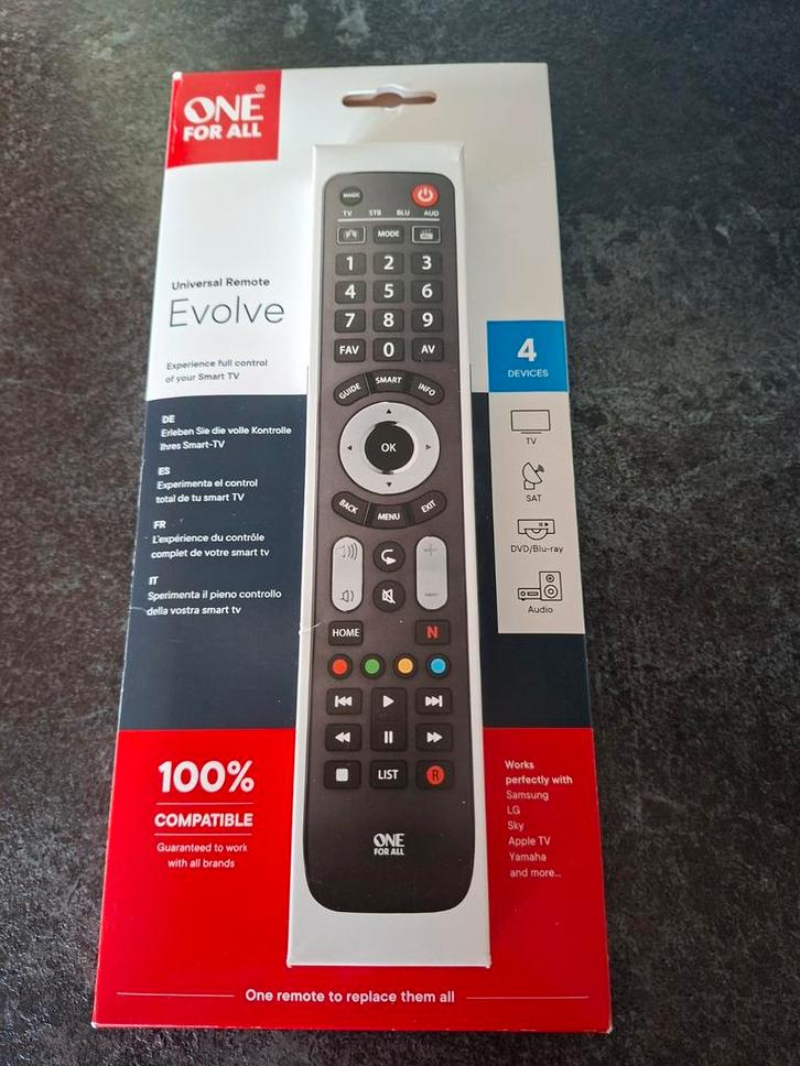 Un pour tous Evolve 4, TV, Hi-fi & Vidéo, Télécommandes, DVD, Console de jeu, Enlèvement ou Envoi