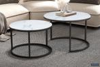 2 nieuw witte glazen bijzettafels 140 euro compleet., Huis en Inrichting, Tafels | Bijzettafels, Ophalen, Nieuw