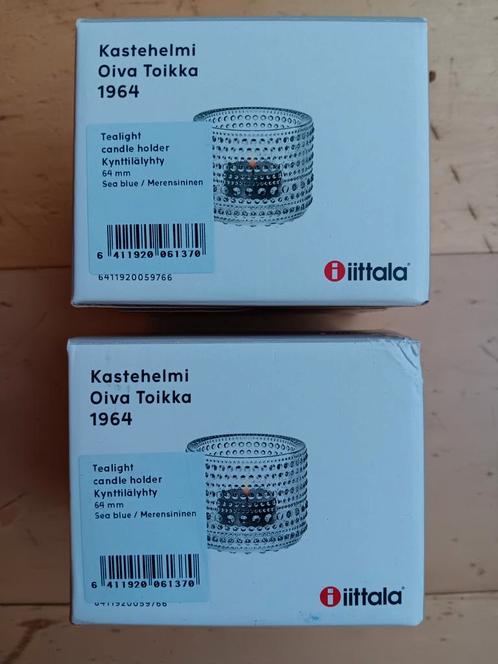 NEW 2x Iittala Kastehelmi merensininen sfeerlicht candle, Huis en Inrichting, Woonaccessoires | Kandelaars en Kaarsen, Nieuw, Kandelaar
