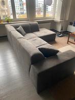 Zetel L-Vorm, grijze stof in uitstekende staat, Ophalen, Gebruikt, Stof