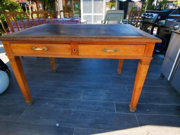 Ancien bureau chêne massif, Enlèvement, Utilisé, Bureau
