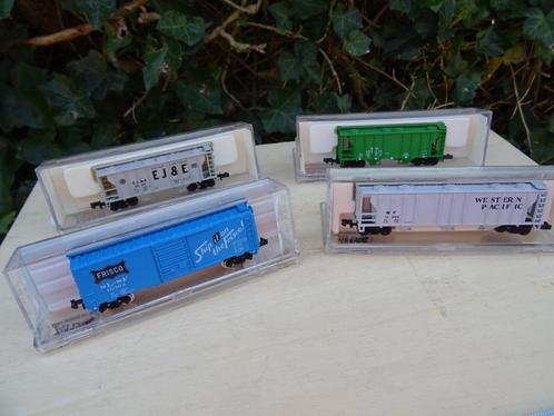 4 Amerikaanse goederenwagons - Atlas Model Railroad Inc. - N, Hobby en Vrije tijd, Modeltreinen | N-Spoor, Zo goed als nieuw, Wagon