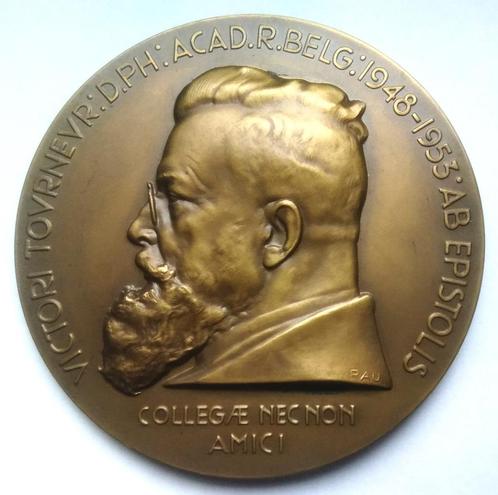 Erepenning RAU 1953 Victor Tourneur Kon. belgische academie, Postzegels en Munten, Penningen en Medailles, Brons, Ophalen of Verzenden