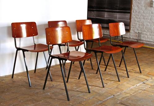 6 Stoelen Eromes, Huis en Inrichting, Stoelen, Gebruikt, Vijf, Zes of meer stoelen, Hout, Metaal, Bruin, Ophalen