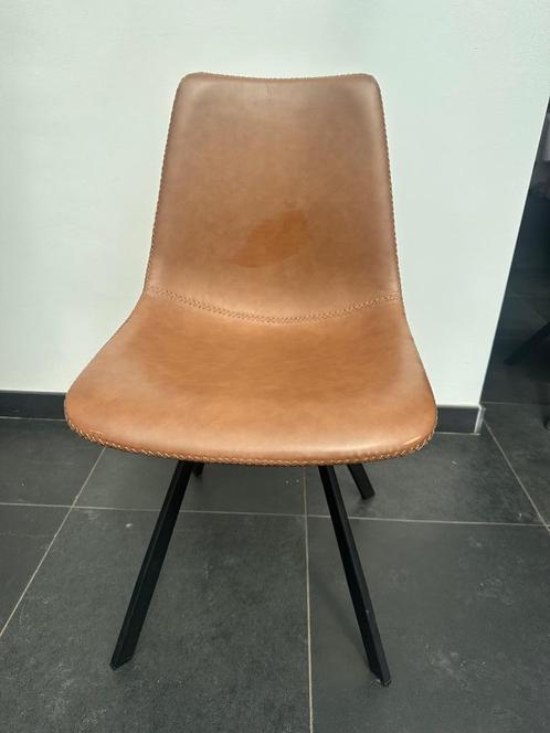Kuipstoel x 4 - Cognac kleur leer, Huis en Inrichting, Stoelen, Gebruikt, Vier, Leer, Bruin, Ophalen