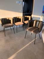 4 st. Leren KFF Gaia Eetkamerstoelen/olijfkleurig, Huis en Inrichting, Ophalen, Bruin, Leer, Zo goed als nieuw
