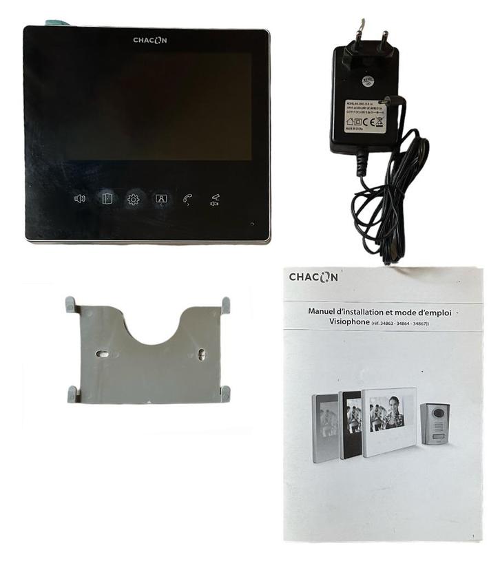 Chacon — 7" ultradun scherm — zwart — voor videofoon (ref., Telecommunicatie, Overige Telecommunicatie, Gebruikt, Ophalen of Verzenden