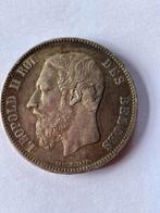 Munt België 5 frank Leopold II 1870, Zilver, Zilver