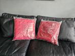 2 coussins NATUZZI en cuir rouge NEUFS !, Ophalen of Verzenden, Nieuw, Rood, Vierkant