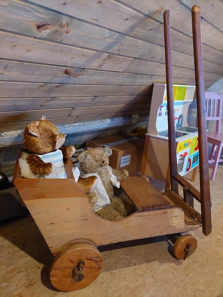 Antieke hondenkar, volledig in hout, Antiek en Kunst, Antiek | Overige Antiek, Ophalen