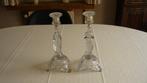 2 kandelaars koppel in glas, Ophalen of Verzenden, Glas