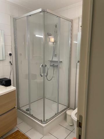 Salle de bain (cabine de douche + évier double vasque), Enlèvement, Comme neuf, Avec douche