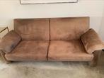 Zetel bruin alcantara. 170 cm breed en 95 cm diep., Ophalen, Gebruikt, Tweepersoons, Rechte bank