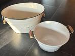 2 witte zinken teilen (kuipen) waarvan 1 slechts 1x gebruikt, Ophalen, Gebruikt