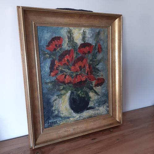 Rode klaprozen schilderij, Antiek en Kunst, Kunst | Schilderijen | Klassiek, Ophalen of Verzenden