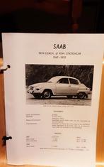 Saab 96/95 technische fiche, Boeken, Auto's | Boeken, Ophalen of Verzenden, Zo goed als nieuw