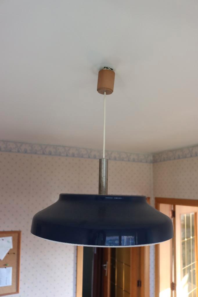 Retro hanglamp, Huis en Inrichting, Lampen | Hanglampen, Gebruikt, 50 tot 75 cm, Kunststof, Ophalen
