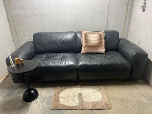 zetel, Huis en Inrichting, Zetels | Zetels, Gebruikt, Rechte bank, Driepersoons, 200 tot 250 cm, 75 tot 100 cm, Leer, Ophalen