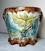 Art Nouveau,majolica,barbotine cache pot Wasmuel, Ophalen of Verzenden