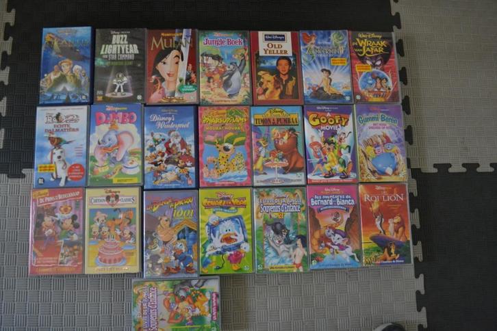 VHS tekenfilms Disney waaronder veel klassiekers, 32 films, Cd's en Dvd's, VHS | Kinderen en Jeugd, Zo goed als nieuw, Tekenfilms en Animatie