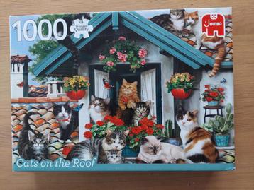 puzzel 1000 st - Jumbo - cats on the roof beschikbaar voor biedingen
