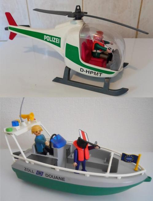 PLAYMOBIL vintage Duitse politiehelikopter + BOOT, Kinderen en Baby's, Speelgoed | Playmobil, Gebruikt, Ophalen of Verzenden