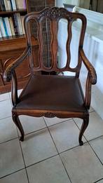Prachtige vintage stoel met lederen zitvlak uit jaren 50, Antiek en Kunst, Antiek | Meubels | Stoelen en Sofa's, Ophalen