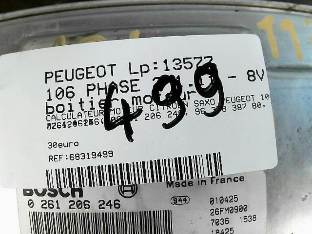 Boitier moteur Peugeot 106 1.1i 44kw  9637838780 (499), Enlèvement ou Envoi, Utilisé, Peugeot