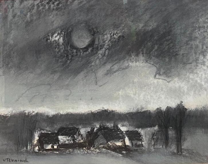 Tekening Walter TEUNINK, Antiek en Kunst, Kunst | Schilderijen | Klassiek, Ophalen