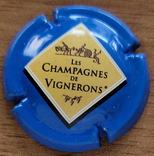 Capsule Les Champagnes de VIGNERONS bleu/jaune nr 665g, Collections, Vins, Neuf, Champagne, France, Enlèvement ou Envoi