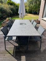 Granieten tuintafel + 6 stoelen  SPOTPRIJS 350, Tuin en Terras, Tuinsets en Loungesets, Ophalen, Zo goed als nieuw, Tuinset