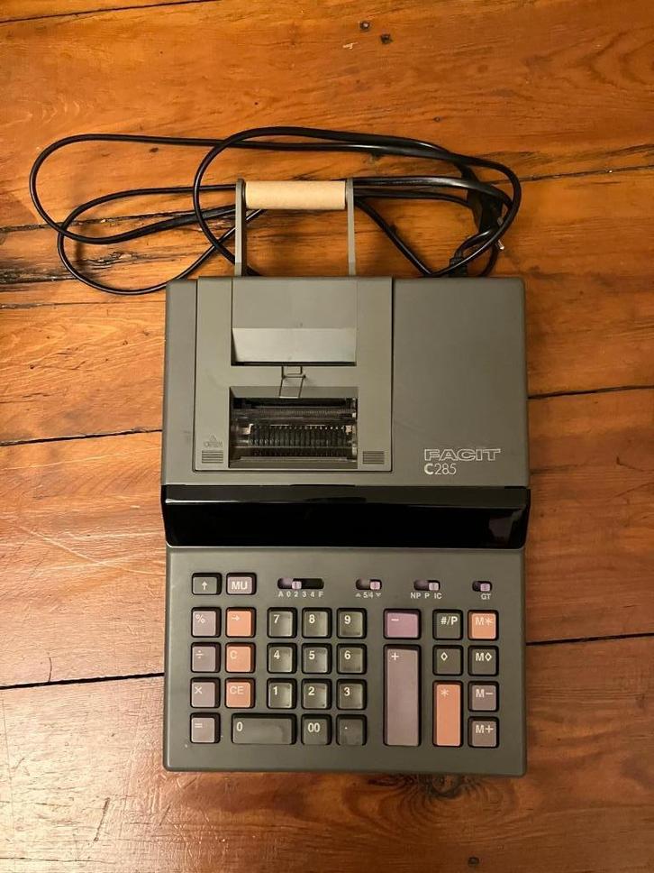 Vintage rekenmachine — Elektrisch + papier, Verzamelen, Automaten | Overige, Gebruikt, Ophalen