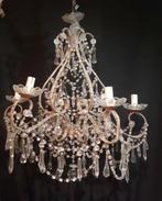 Oude grote Italiaanse kroonluchter, Huis en Inrichting, Lampen | Kroonluchters, Ophalen, Zo goed als nieuw, Glas