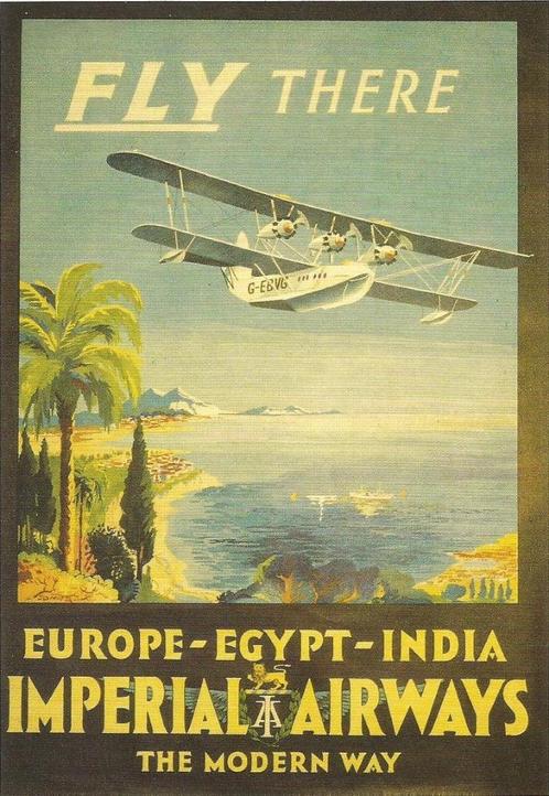 Carte postale Imperial Airways - Europe Egypte Inde, Collections, Cartes postales | Étranger, Non affranchie, France, 1980 à nos jours