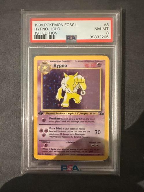 1st ed Hypno PSA8, Hobby en Vrije tijd, Verzamelkaartspellen | Pokémon, Ophalen of Verzenden