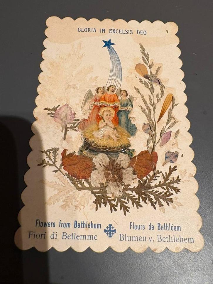 Bloemen uit Bethlehem – religieuze kerstkaart ca. 1932, Verzamelen, Bidprentjes en Rouwkaarten, Verzenden