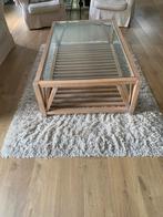 Eiken salontafel met geslepen glas perfecte staat, Huis en Inrichting, Tafels | Salontafels, Ophalen, 50 tot 100 cm, Minder dan 50 cm