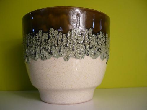 mooie vintage fat lava cache-pot Bay West-Germany bloempot, Tuin en Terras, Bloempotten, Gebruikt, Aardewerk, Binnen, Balkon, Minder dan 40 cm