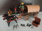 Vintage Playmobil westernwagen met 2 paarden en 3 personages, Kinderen en Baby's, Ophalen, Gebruikt, Los Playmobil