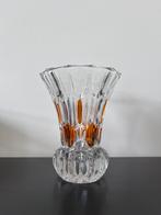 Vaas Boheems Kristal amberkleurig, Antiek en Kunst, Ophalen of Verzenden