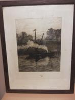 * J. Guiette: litho: Vissersboot, Luminisme, Ophalen of Verzenden