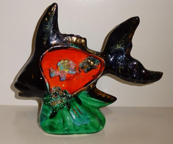 Vallauris keramieken vis lamp vintage gesigneerd, Antiek en Kunst, Curiosa en Brocante, Ophalen of Verzenden