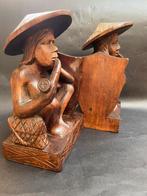 Grands serre-livres en bois sculptés à la main, Antiquités & Art, Art | Sculptures & Bois, Enlèvement ou Envoi