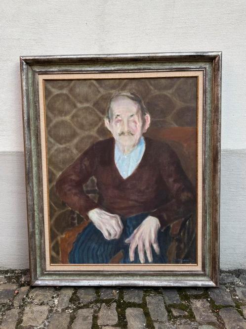 Olie op canvas portret door Hans Kitslaar (1944-2020), Antiek en Kunst, Kunst | Schilderijen | Klassiek, Ophalen