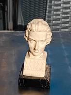Buste de Mozart en albâtre signé Amilcare Santini, Antiquités & Art, Enlèvement ou Envoi