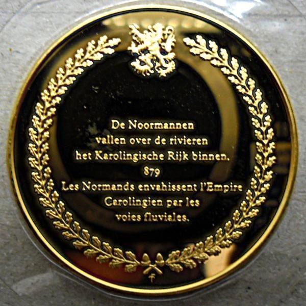 „De geschiedenis van België” in vermeil 1980 (zilveren), Postzegels en Munten, Penningen en Medailles, Zilver, Ophalen of Verzenden