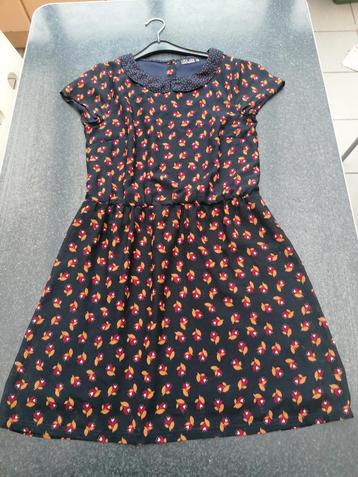 Jurk Lola & Liza, donkerblauw, met bloemetjes 36- 38 beschikbaar voor biedingen